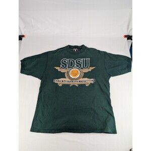 M Vintage SDSU South Dakota State Jackrabbits Shirt Green Short Sleeve Jostens